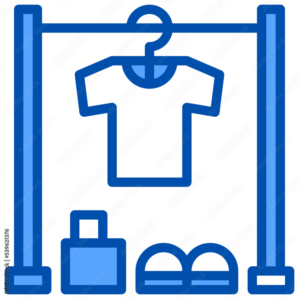 T shirt store blue outline icon T shirt store blue outline icon