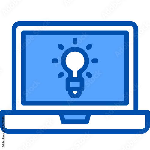 Laptop blue outline icon