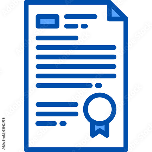 Licence blue outline icon