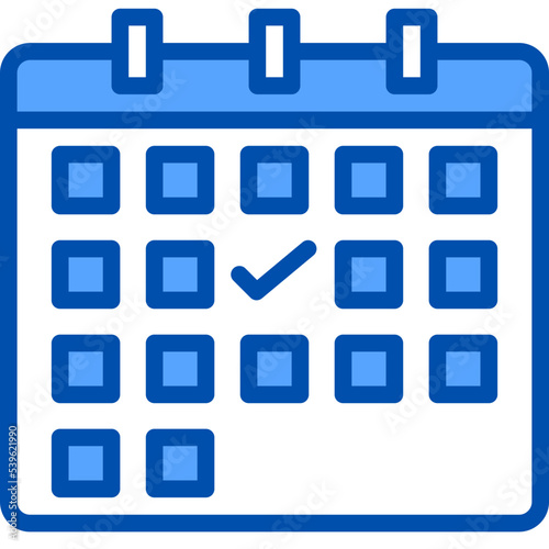 Planning blue outline icon