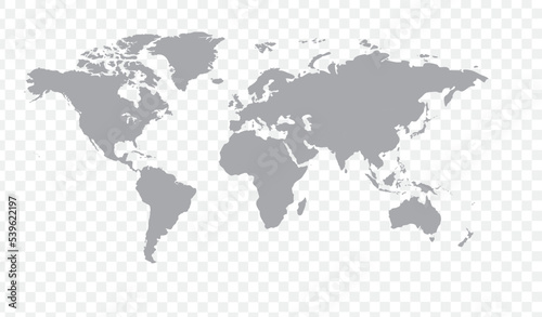 map of world on transparent background 