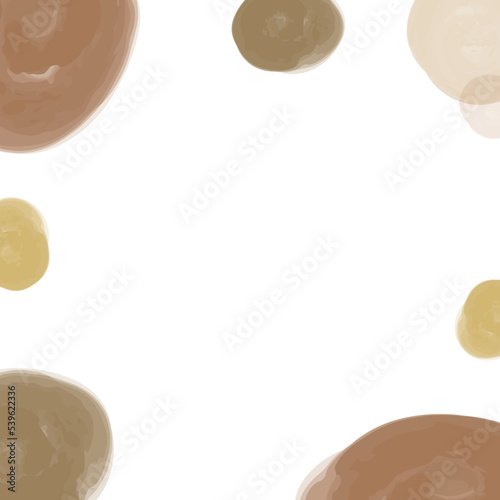 水彩の水玉フレーム