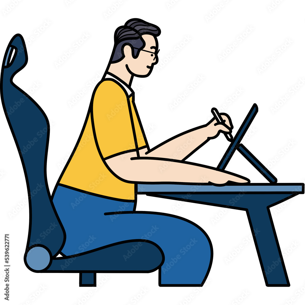 Man tablet Elements and illustration Man tablet Elements and illustration