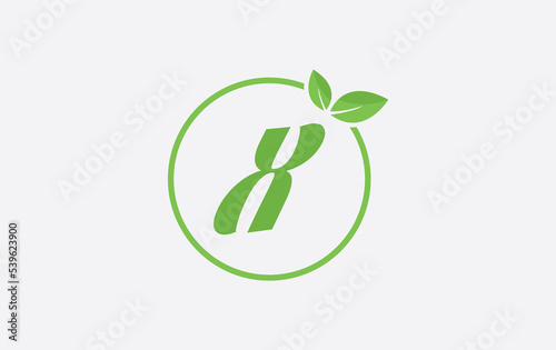 Fresh nature and healthy leaf logo design image with the letter and alphabets. Green leaf and eco logo icon design