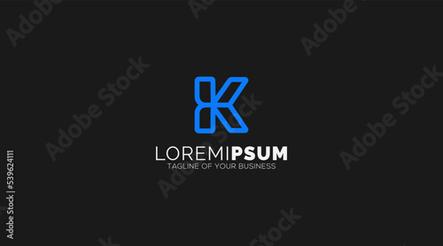 Initial Letter K Abstract Simple Minimal Modern Monogram Vector Logo Design © Norin