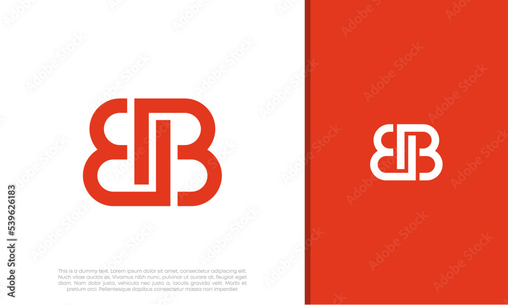 Initial BB logo design. Innovative high tech logo template. Template label for blockchain technology.