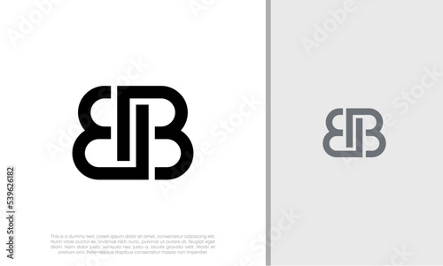 Initial BB logo design. Innovative high tech logo template. Template label for blockchain technology.