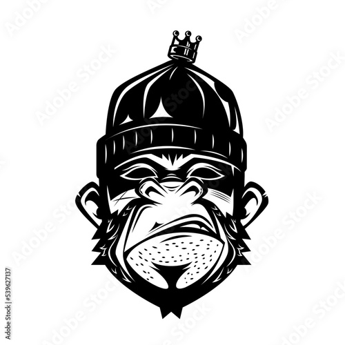 Ferocious gorilla head