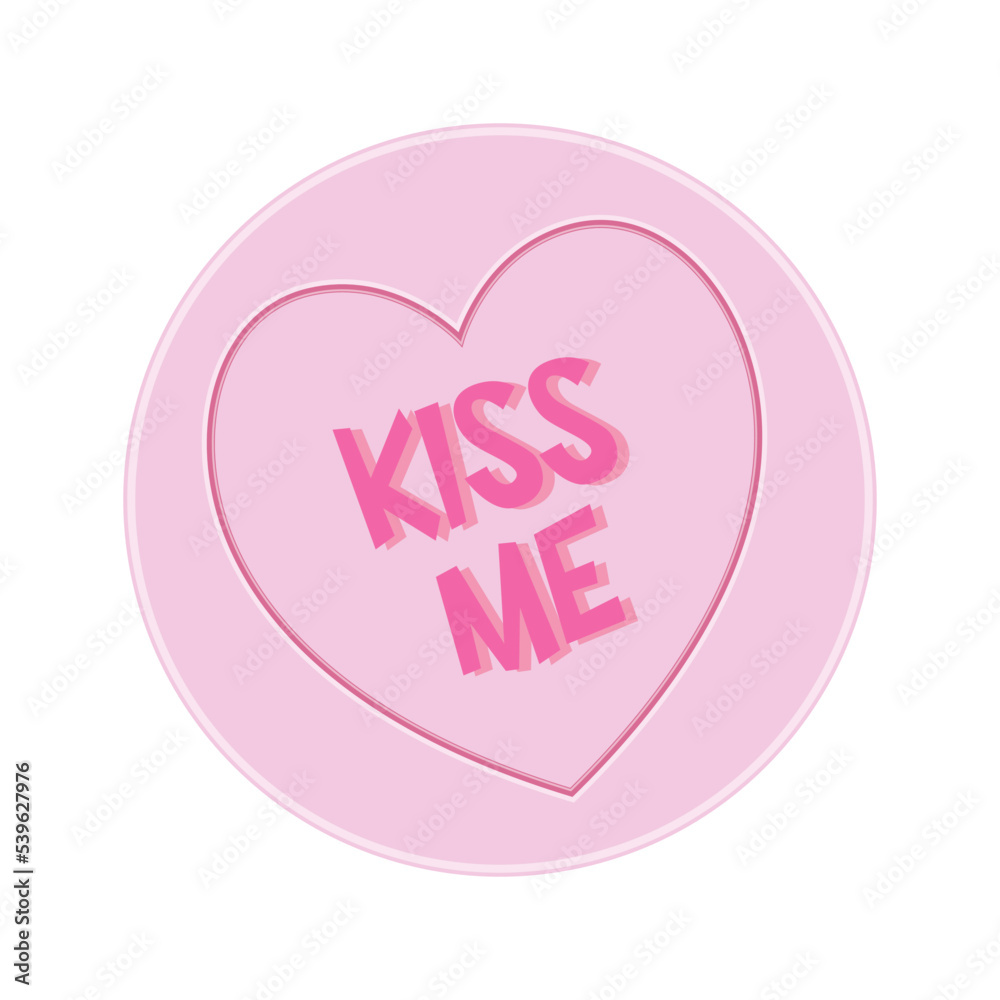 Loveheart Sweet Candy - KIss Me Message vector Illustration Loveheart Sweet Candy - KIss Me Message vector Illustration