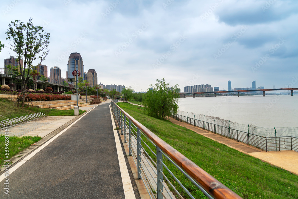 walkway in the modern city