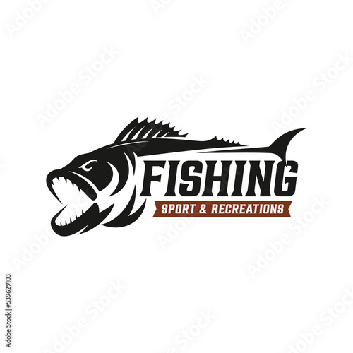 Fishing logo design template illustration. Sport fishing Logo