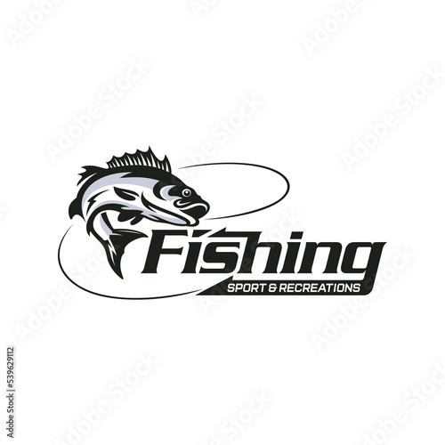 Fishing logo design template illustration. Sport fishing Logo