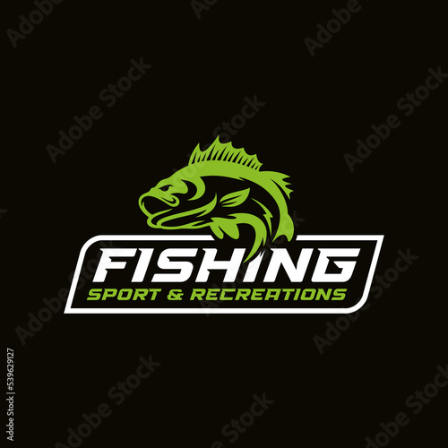 Fishing logo design template illustration. Sport fishing Logo