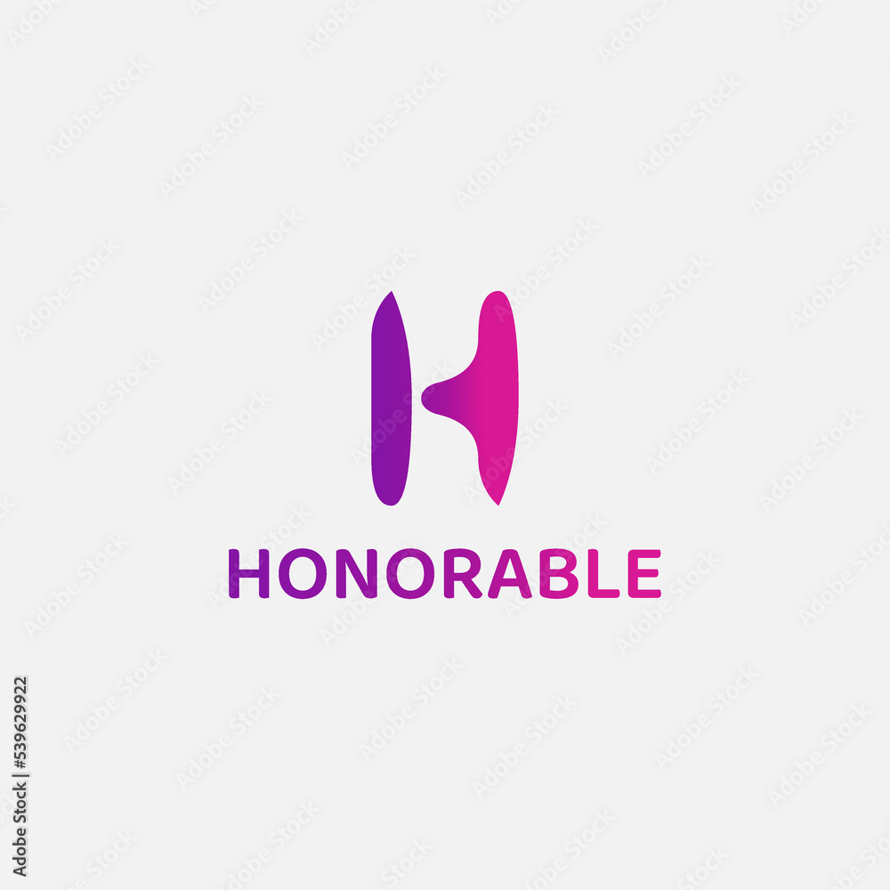 Unique letter H logo with purple gradient color. Unique letter H logo with purple gradient color.
