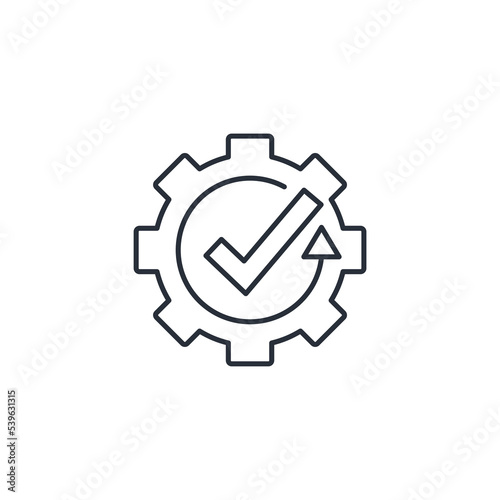 Equipment activation. Tools process. Vector linear icon isolated on white background.