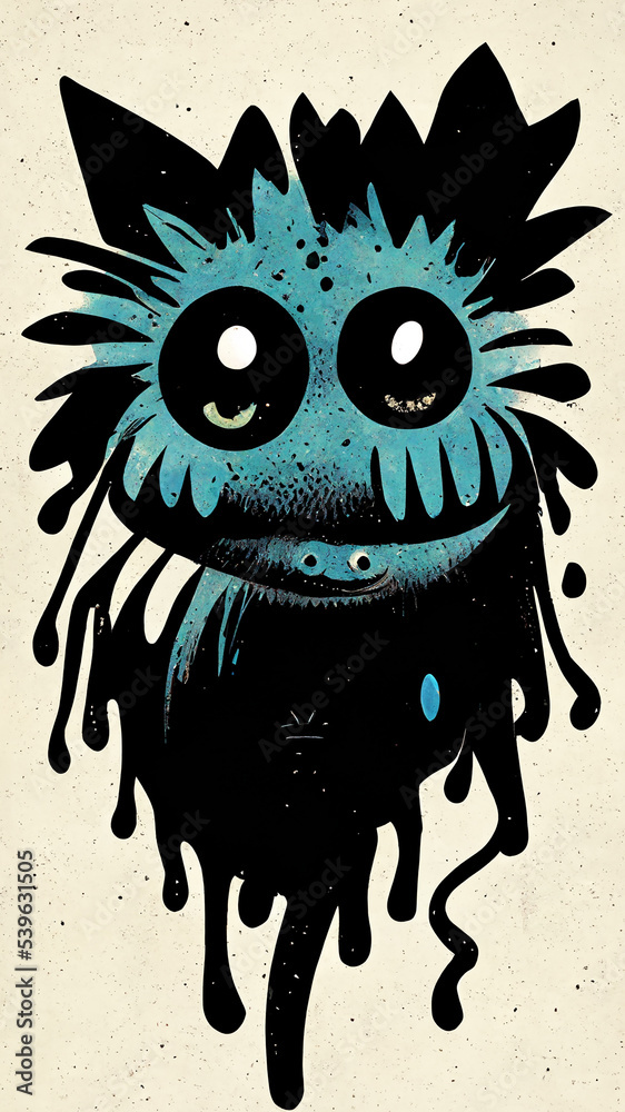 monster design with a grunge background , abstract monster