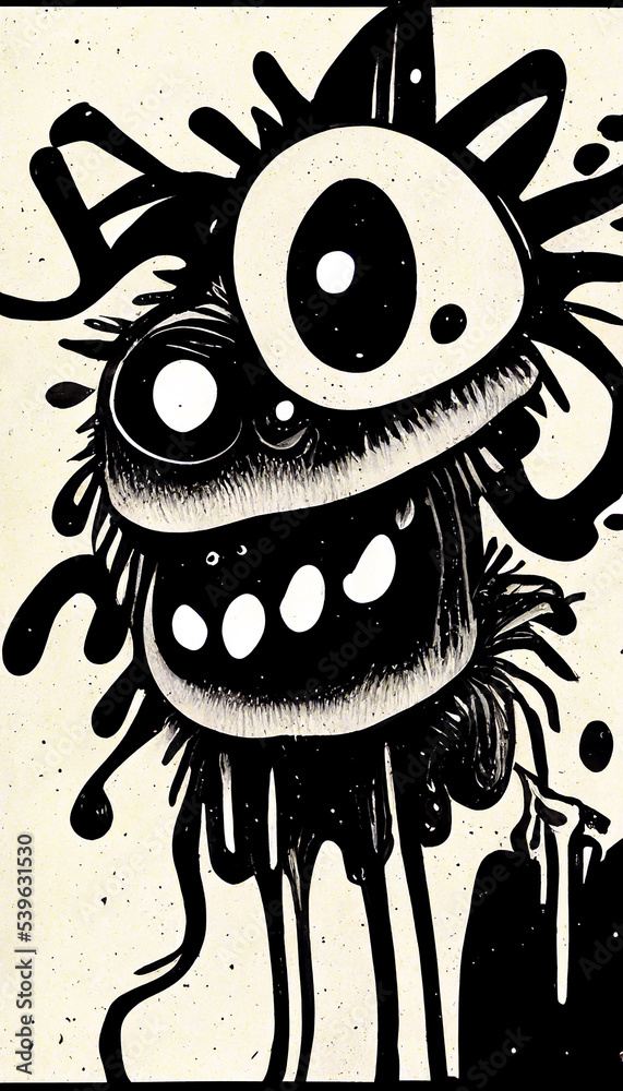 monster design with a grunge background , abstract monster