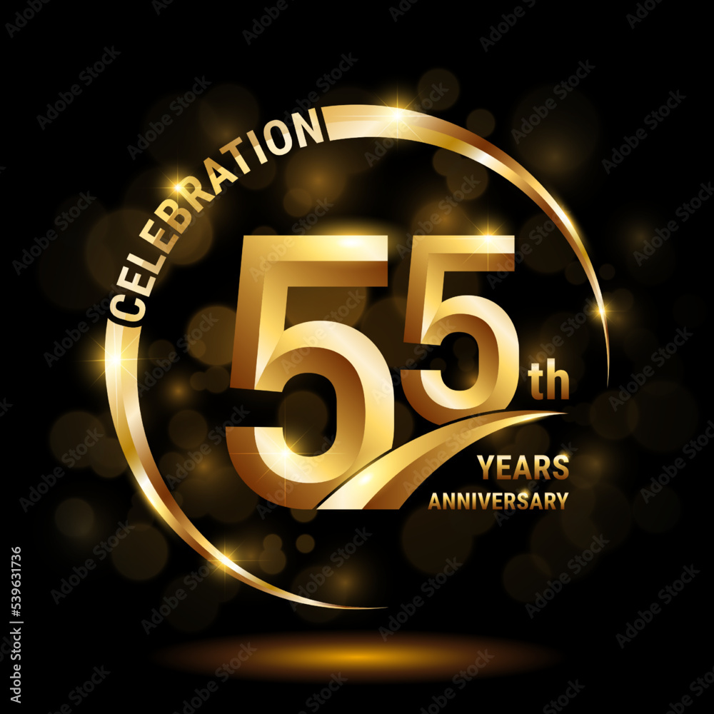 55th Anniversary Logo, Template design for anniversary celebration with