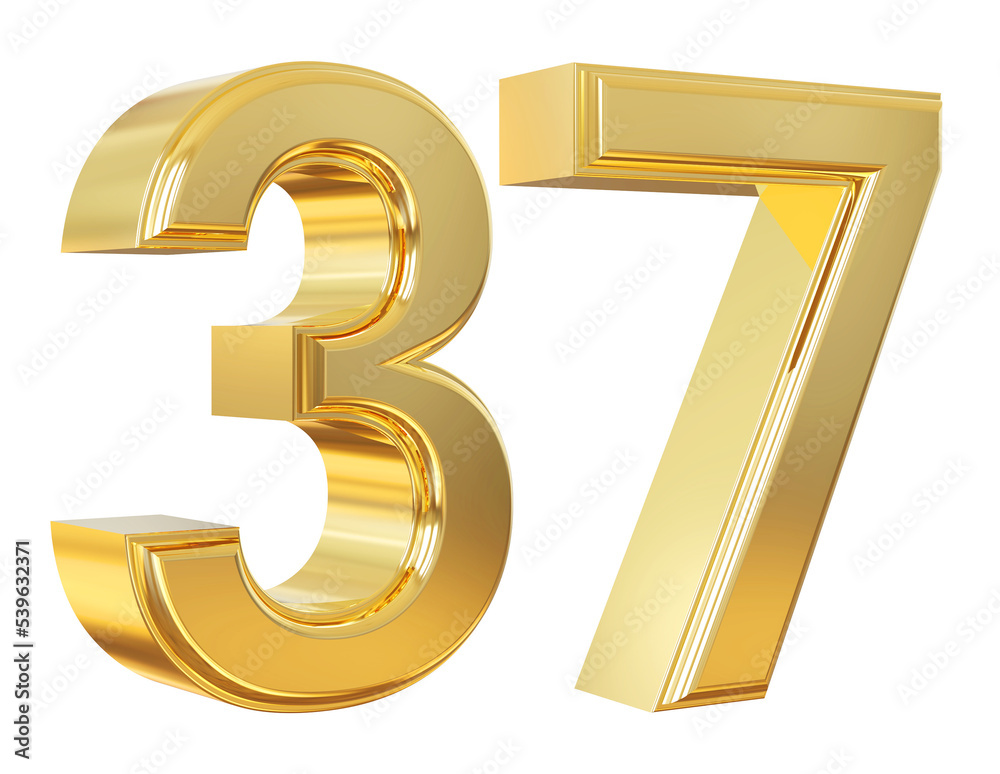 3d number 37 gold