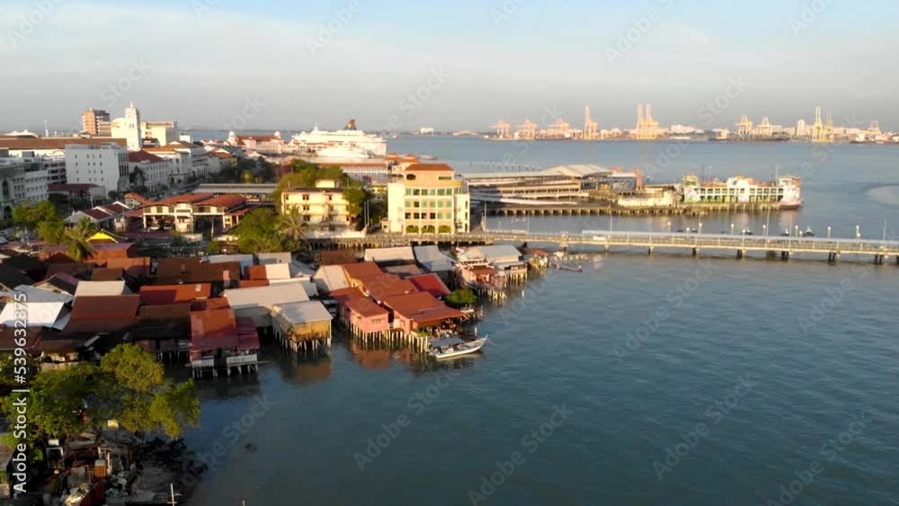 View of houses and harbors near seashore View of houses and harbors near seashore
