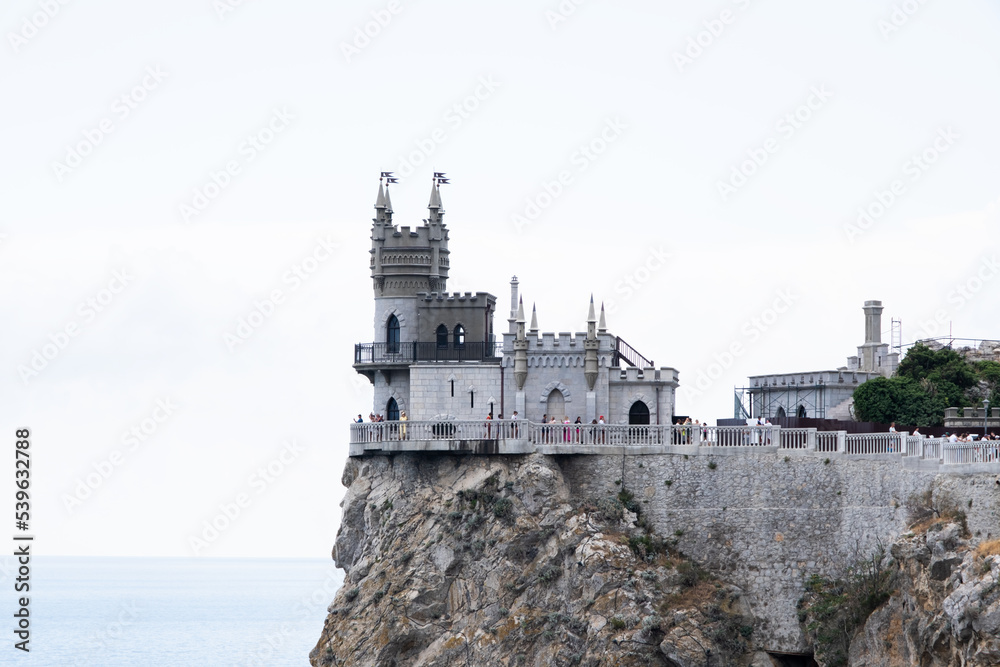 Swallow's nest castle in Crimea. View of the ancient castle in the rock by the sea.