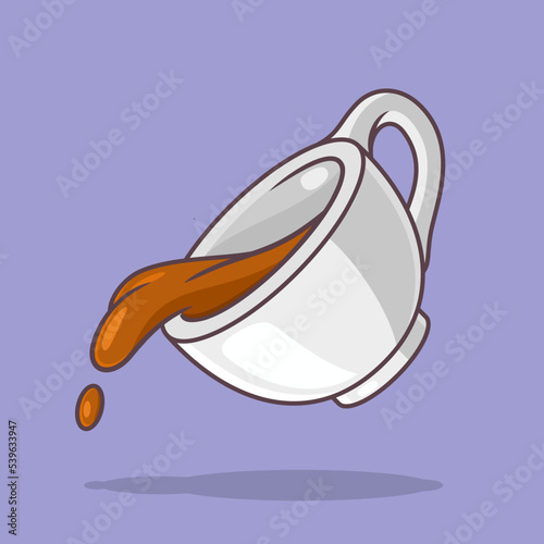Coffee pouring from a white cup