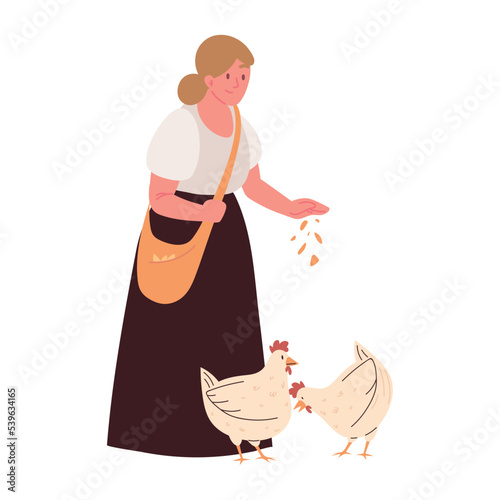 peasant with chickens