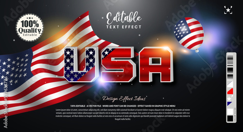 United states Text Effect, Independence day background.
Text can be edited