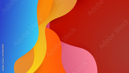 Abstract background with colorful orange blue yellow and red geometric shapes. Trendy geometric background. Minimal color gradient background for poster, certificate, presentation, landing page