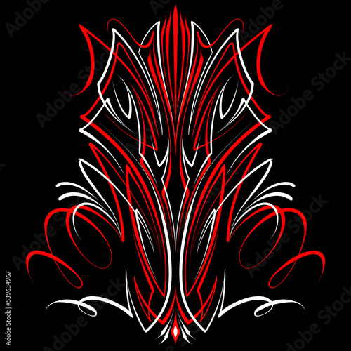 Floral art illustration. Pinstriping art motorcycle and car pinstripe vintage hand drawn. Modern tribal illustration. For vinyl sticker, painting template, tattoo, apparel, merchandise. Vector Eps 10.