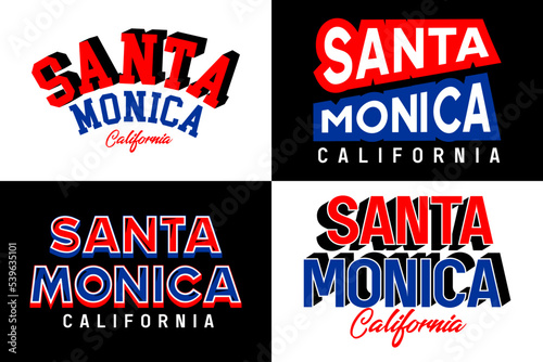 Santa Monica California vintage college typography for t shirts