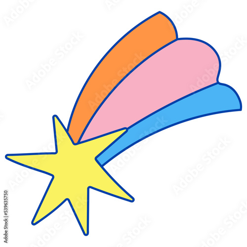 Colorful meteor hand drawn illustration in cartoon design