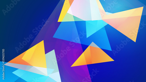 Abstract dynamic blue yellow and orange gradient background with triangle. Vector abstract graphic presentation design banner pattern background web template.