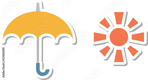 晴れと雨　ステッカー風