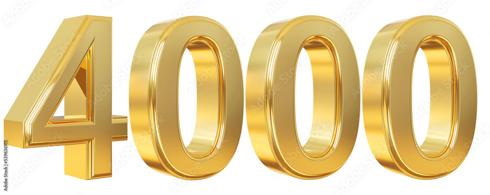 4000 follower number 3d gold 4000 follower number 3d gold
