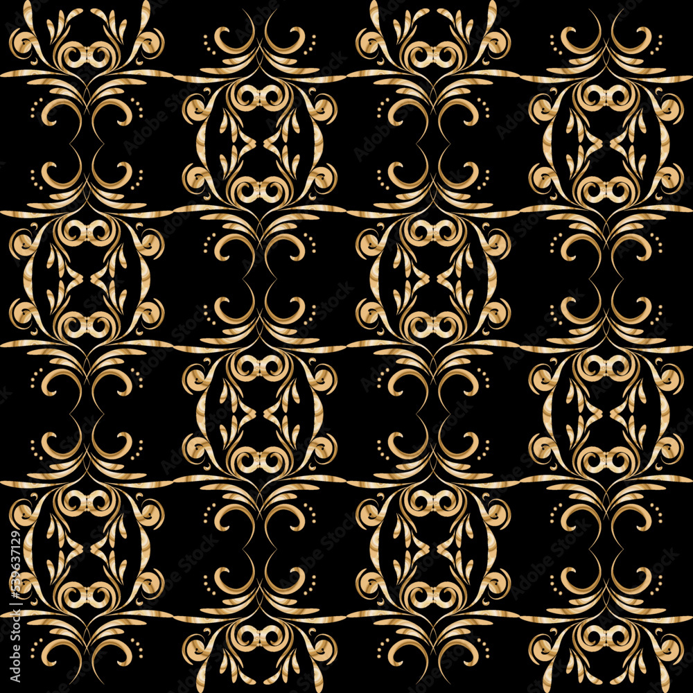 Vector seamless gold pattern. Wallpaper with gold pattern.