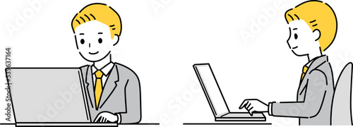 パソコンを操作するビジネスマン