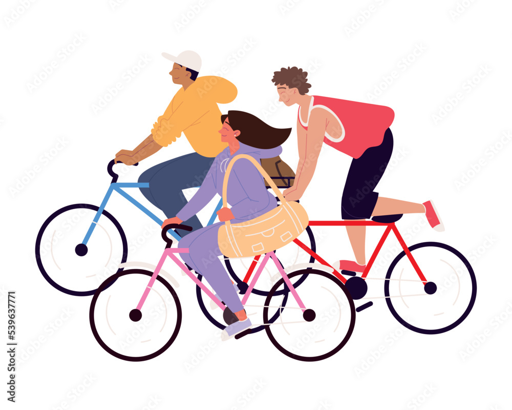 young people riding a bikes young people riding a bikes