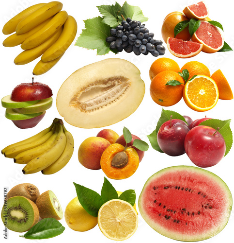 Fototapeta Naklejka Na Ścianę i Meble -  Fruits on a white isolated background
