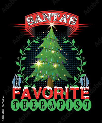 Santa`s favorite Therapist - t-shirt design