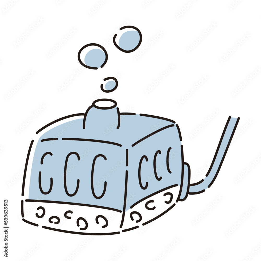 Obraz premium 水槽用水中フィルター（投げ込み式ろ過フィルター）のイラスト