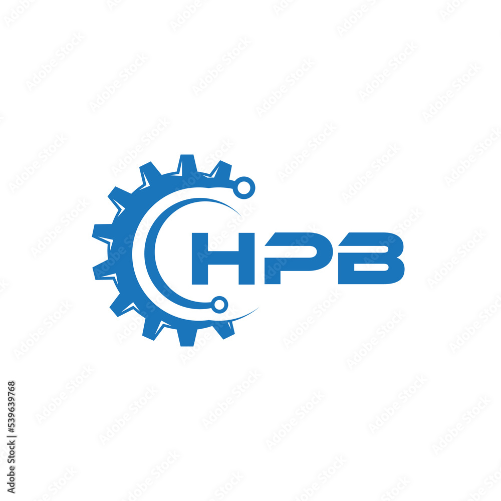 Obraz premium HPB letter technology logo design on white background. HPB creative initials letter IT logo concept. HPB setting shape design. 