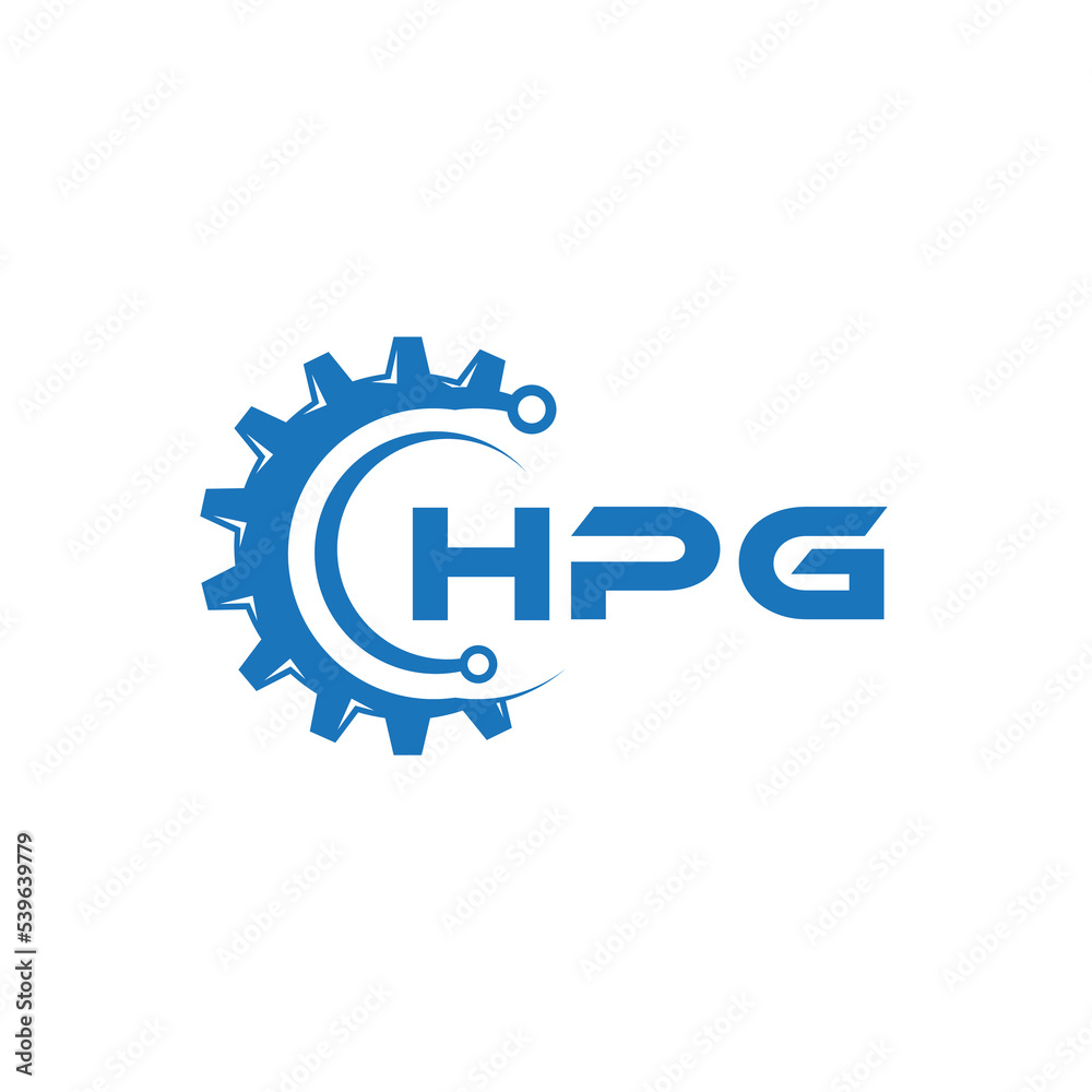 HPG letter technology logo design on white background. HPG creative initials letter IT logo concept. HPG setting shape design.
