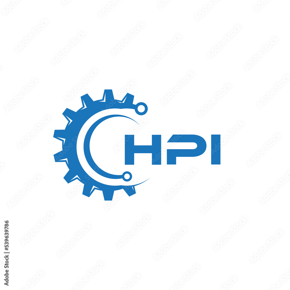 HPI letter technology logo design on white background. HPI creative initials letter IT logo concept. HPI setting shape design.
