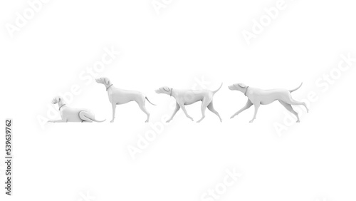 3D High Poly Dogs - SET1 Monochromatic - Left View
