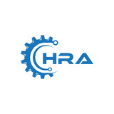 HRA letter technology logo design on white background. HRA creative initials letter IT logo concept. HRA setting shape design.
