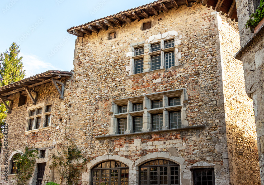 Old medieval stone house in the famous village Pérouges, Ain, Auvergne Rhône Alpes, France. Old medieval stone house in the famous village Pérouges, Ain, Auvergne Rhône Alpes, France.