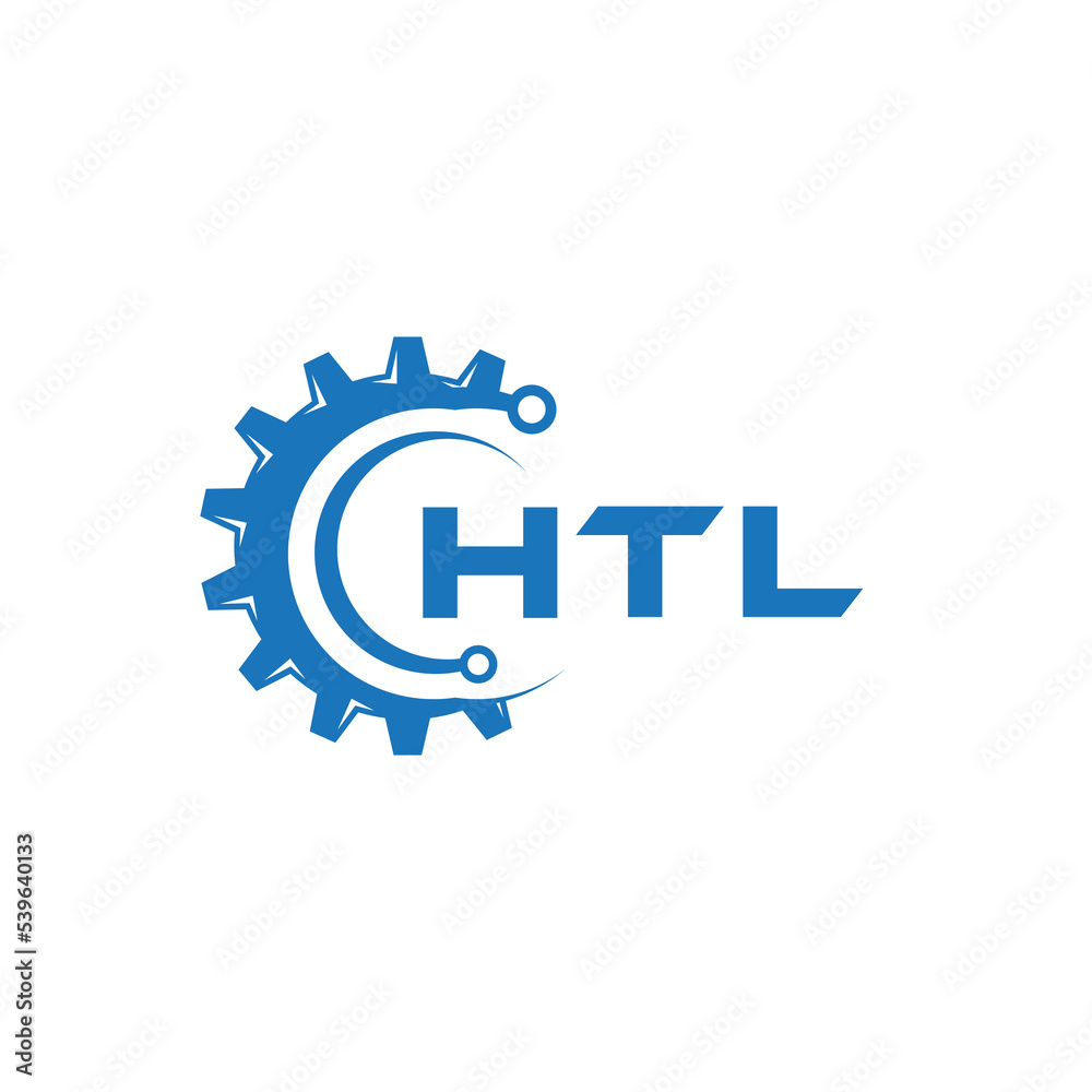 Fototapeta premium HTL letter technology logo design on white background. HTL creative initials letter IT logo concept. HTL setting shape design. 