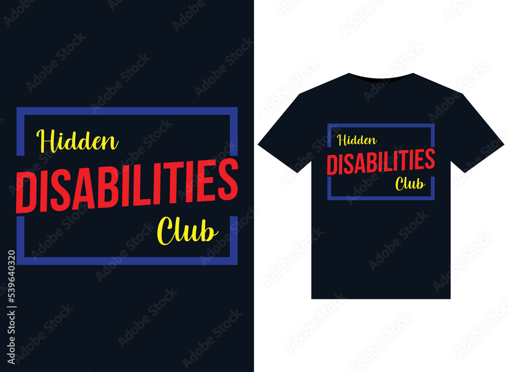 Fototapeta premium Hidden Disabilities Club illustrations for print-ready T-Shirts design