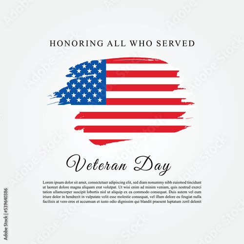 Happy veteran day illustration template design